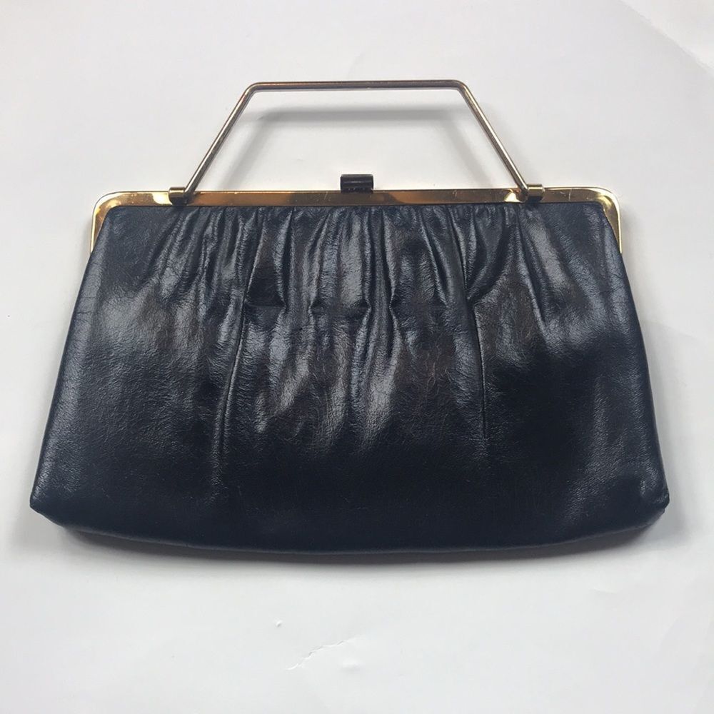 IDEAL VINTAGE WOMEN LEATHER NAVY BLUE WOMAN HANDBAG